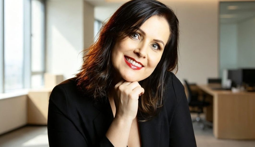 Silvana Rosa sorrindo em seu escritório